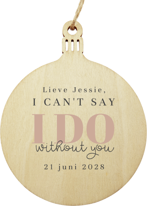 Getuige vragen kersthanger kerstbal bedrukken hout