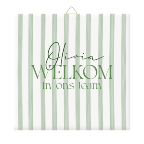 Tegeltje met groen en wit streeppatroon