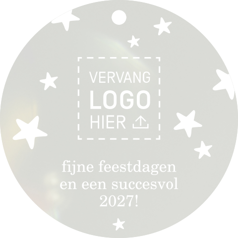 Acryl kersthanger met sterren en eigen logo
