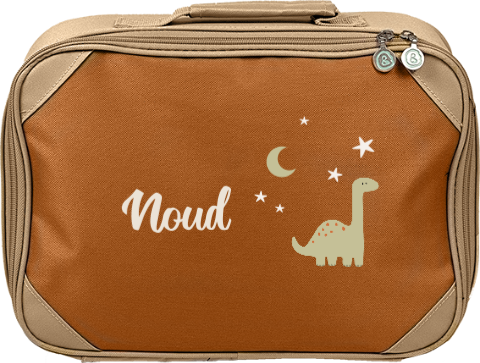 Koffertje met naam en dino