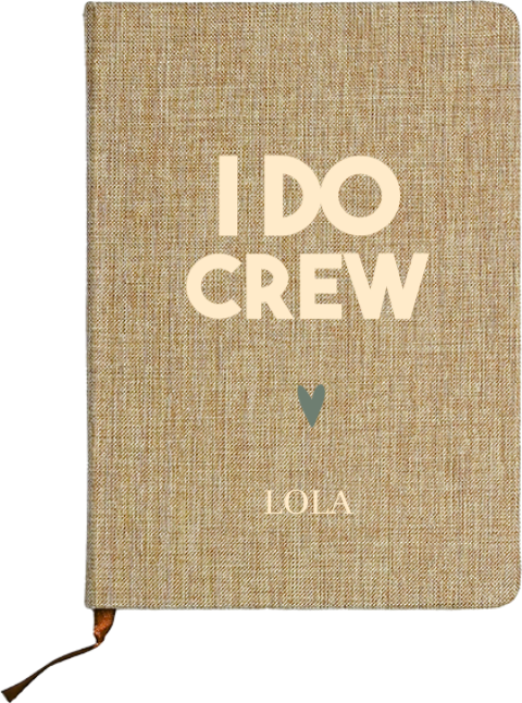 Linnen notitieboekje met quote ‘I DO CREW’