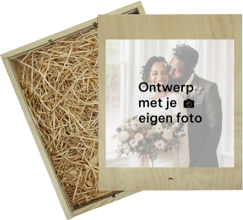 Wijnkist groot met eigen foto personaliseren