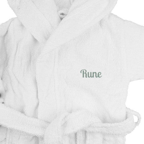 Badjasje met geborduurde naam