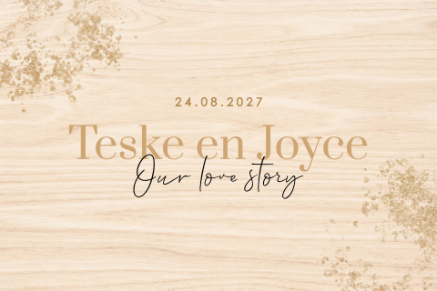 Memorybox bruiloft met gouden glitters