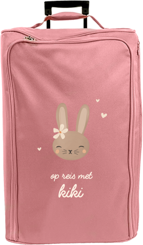 Reistrolley XL met naam en konijntje