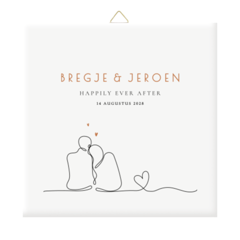 Stijlvol tegeltje met lijntekening