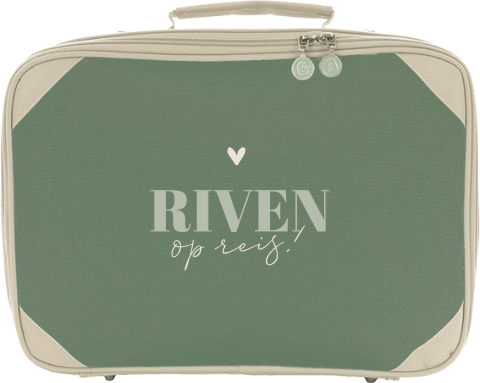 Koffertje stijlvol met naam en hartje