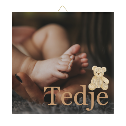 Tegeltje met foto en schattig beertje