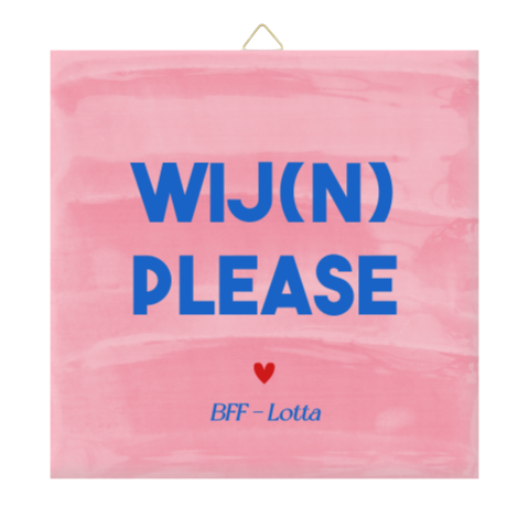 Bestie tegeltje met color blocking in roze en blauw