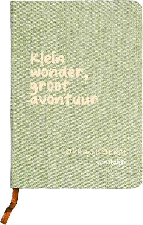 Linnen notitieboekje oppas dagboek met eigen tekst