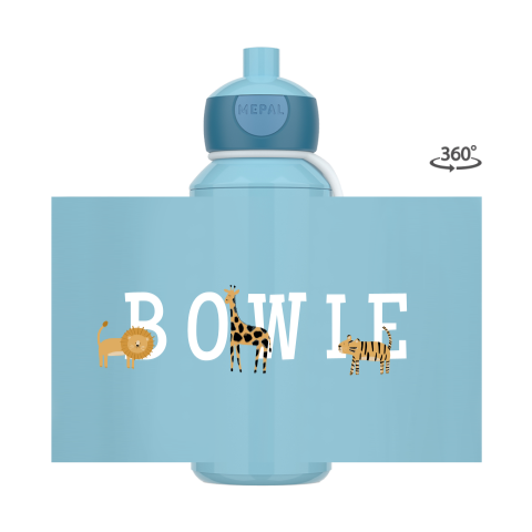 Mepal pop-up drinkfles met jungledieren en naam