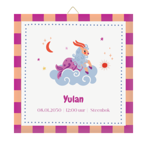 Geboortetegeletje met sterrenbeeld steenbok
