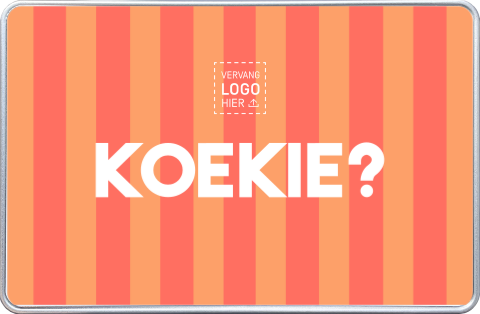 Koektrommel met koekie tekst als vrolijk collega­cadeau