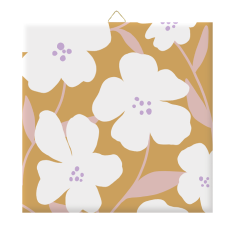 Tegeltje met bloemendesign