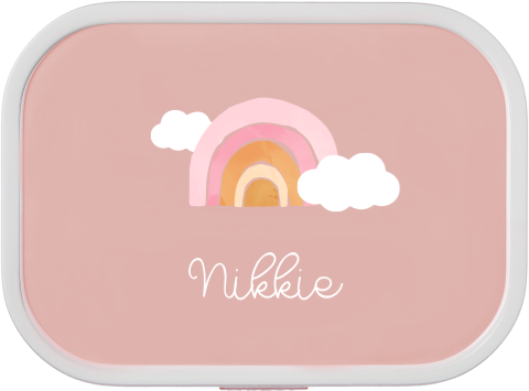 Mepal lunchbox Campus met naam, regenboog en wolkjes