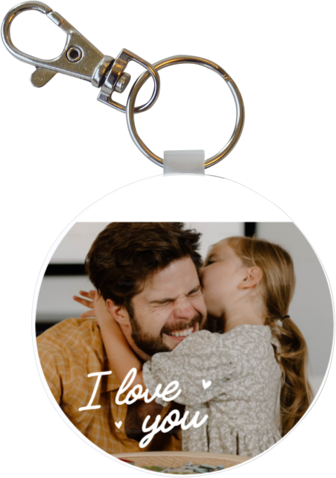 Sleutelhanger vaderdag met "I love you" en hart