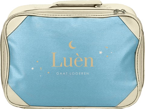 Koffertje met naam, maan en sterren 