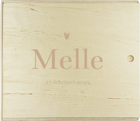 Presentatiedoos met naam in beige en hartje