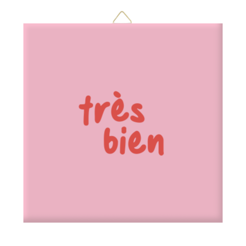 Tegeltje Très Bien met color blocking