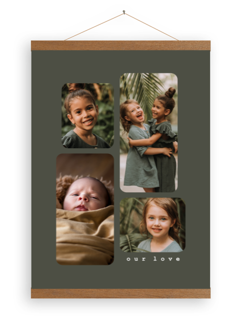 Canvas poster met fotocollage van kids