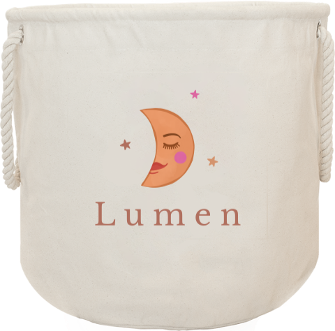 Opbergzak speelgoed met naam en maantje