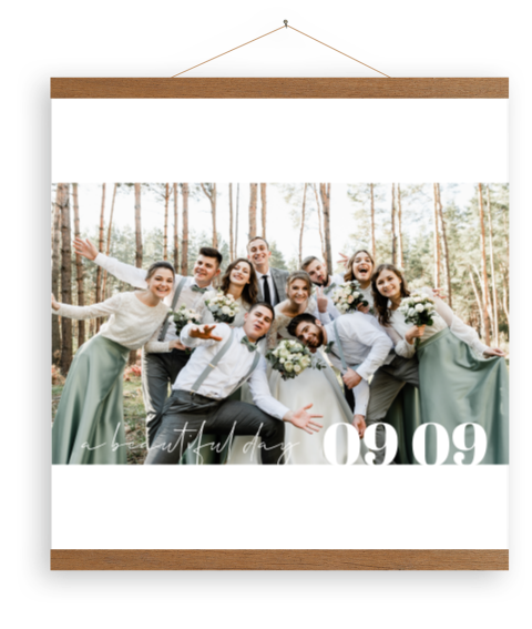 Canvas poster met foto van trouwdag