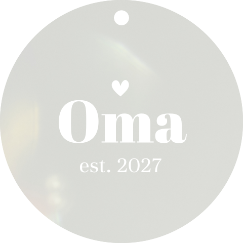 Aryl kersthanger met zwangerschapsaankondiging 'Oma'