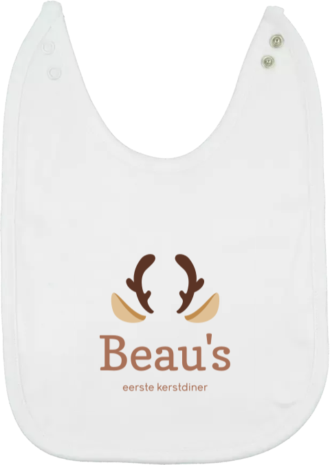 Mijlpaal slabbetje met naam voor baby's eerste kerst met Scandi design