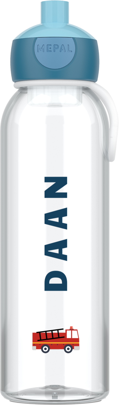 Mepal waterfles pop-up met naam en brandweerauto