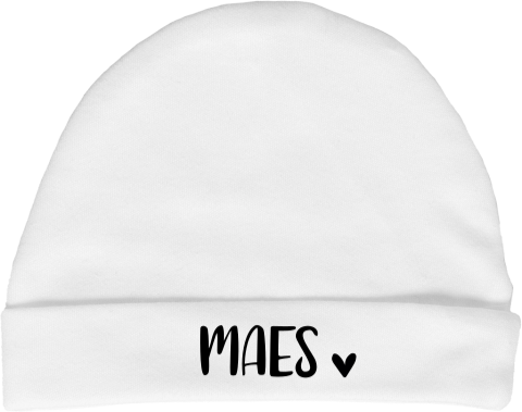 Babymutsje zwart wit met hartje