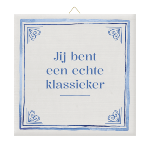 Tegeltje met klassiek Delftsblauw als uniek relatiegeschenk