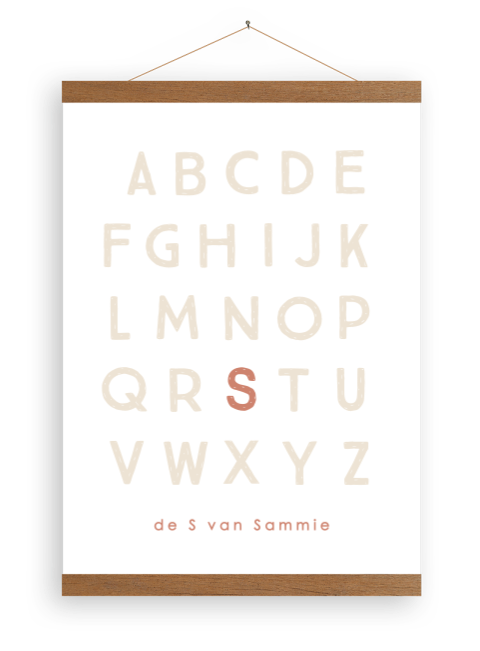 Canvasposter met alfabet voor babykamer