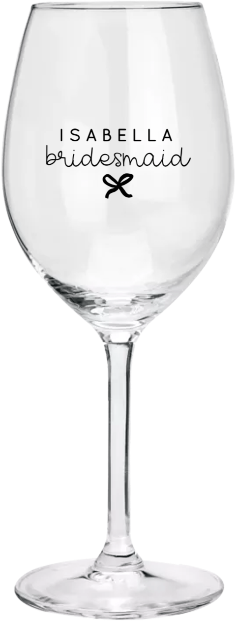 Modern wijnglas voor bruidsmeisje cadeau bruiloft