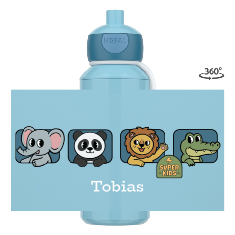 Mepal pop-up drinkfles met naam en kawaii dieren