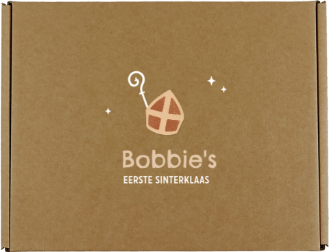 Sinterklaas cadeaudoos met naam en illustratie
