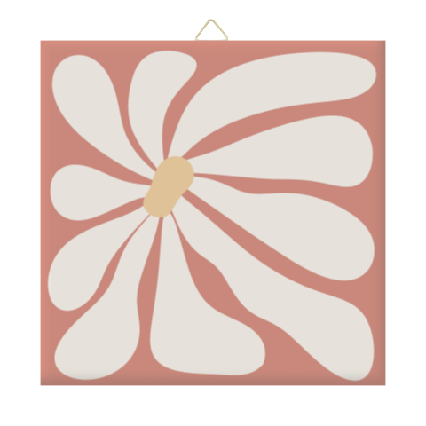 Kleurrijk tegeltje met bloem