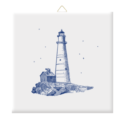 Tegeltje met Delfts blauwe vuurtoren