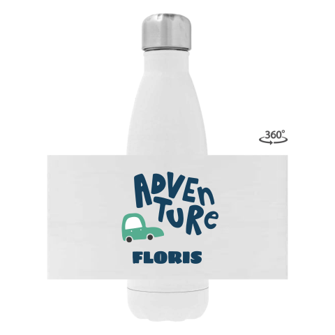 RVS drinkfles met naam en auto