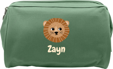 Toilettas met leeuw en naam