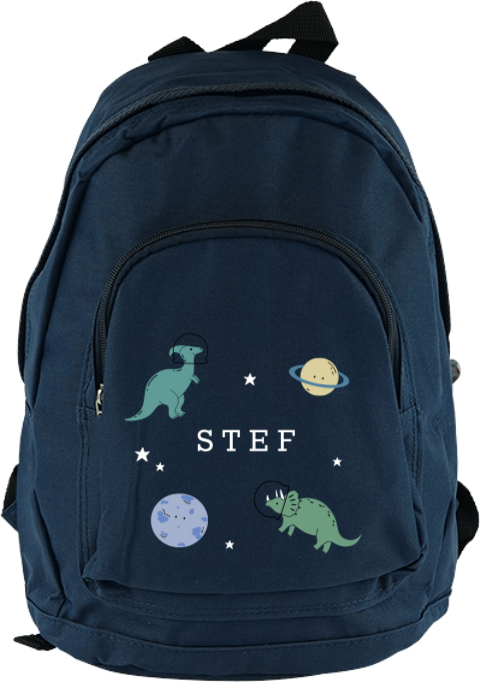 Rugzak Junior met naam, dino's en planeten