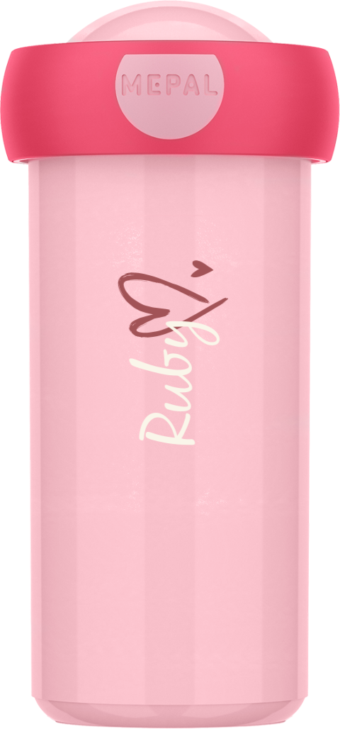 Mepal Campus schoolbeker met naam en hartjes