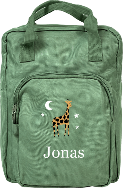 Rugzak Classic met giraffe en naam