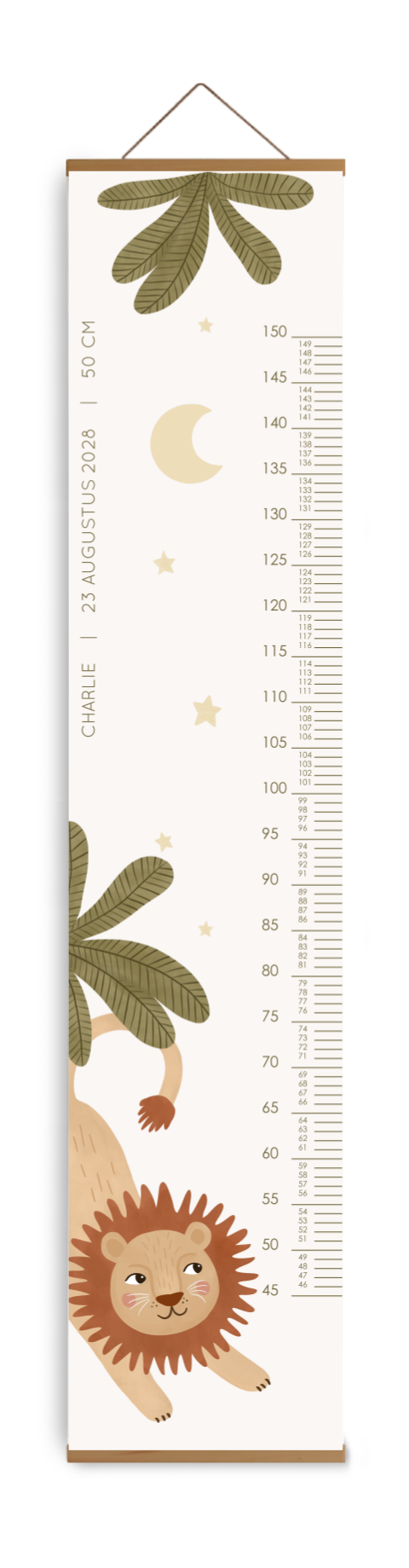 Groeimeter kinderkamer met jungle dieren