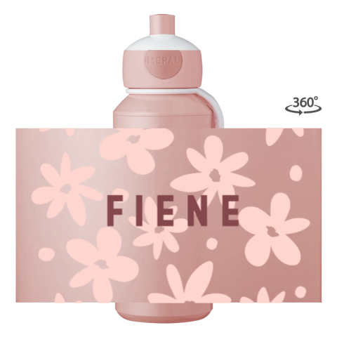 Mepal pop-up drinkfles met naam en bloemenpatroon