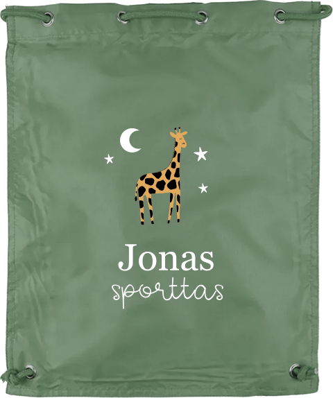 Gymtas met naam en giraffe