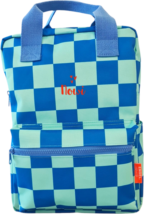 Rugzak gepersonaliseerd met naam en hartjes