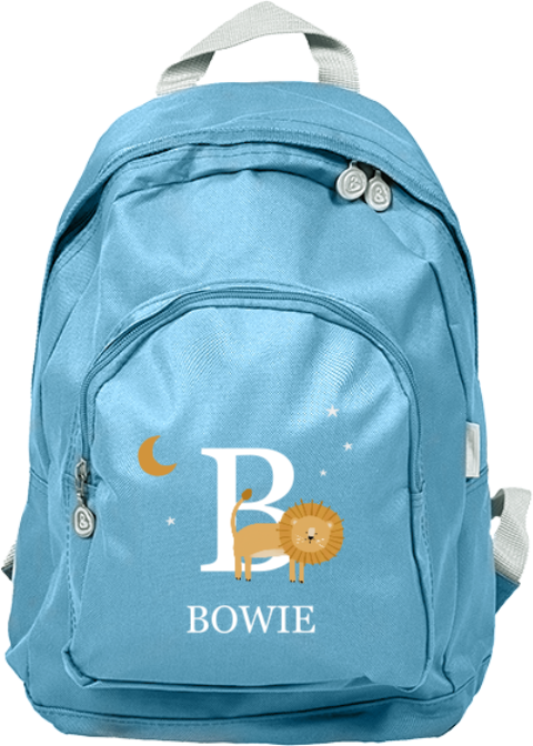 Rugzak Junior met naam en leeuw