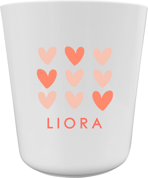 Kinderbeker met naam en hartjes