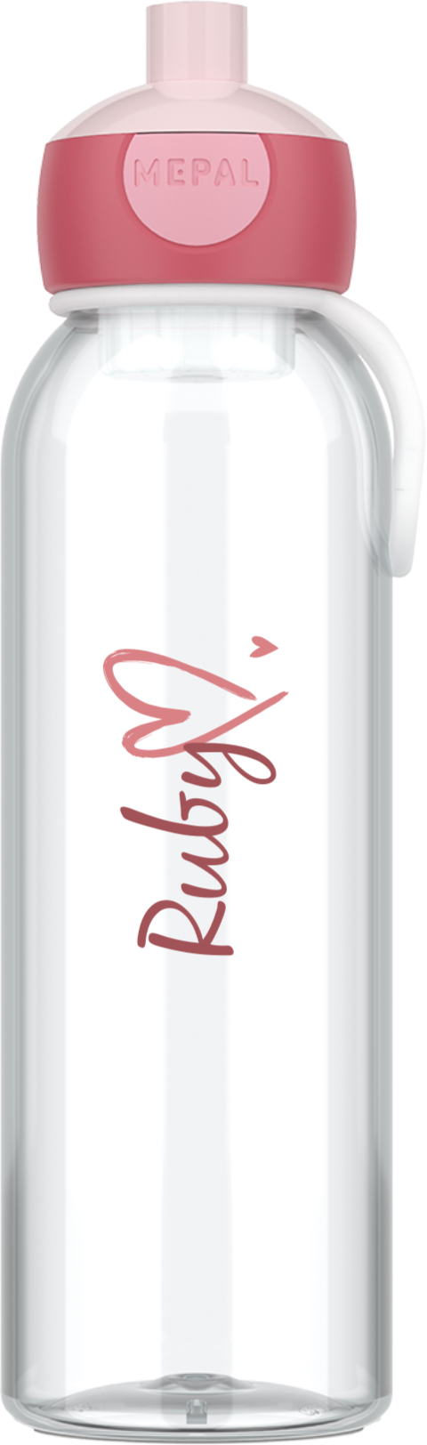 Mepal pop-up waterfles met naam en hartjes