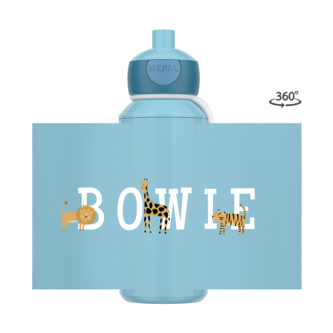 Mepal pop-up drinkfles met jungledieren en naam